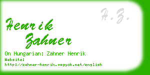 henrik zahner business card